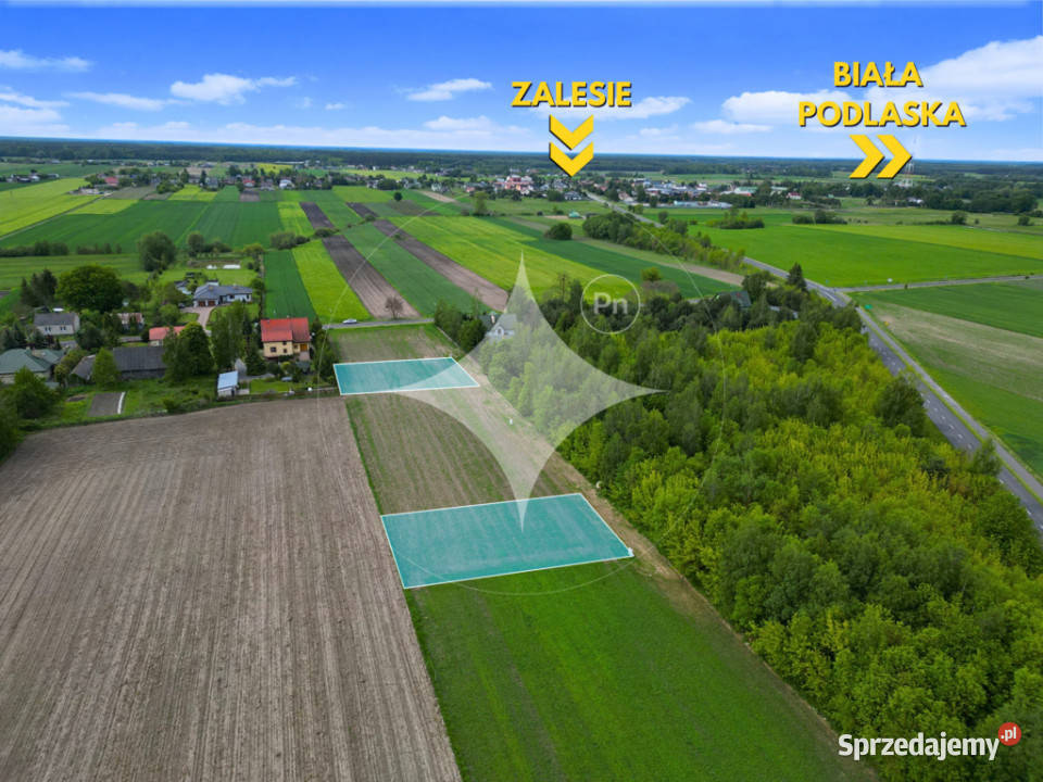 Zalesie 2 działki budowlane z mediami 28m