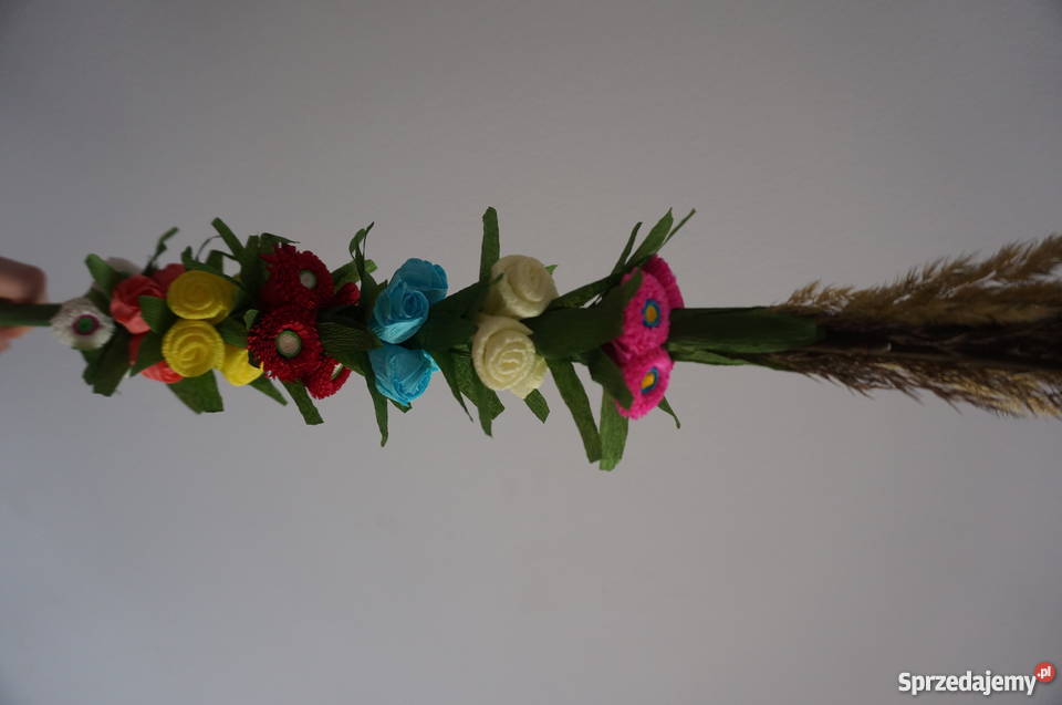 Palma wielkanocna palmy wielkanocne z bibuły wielokolorowy Libiszów-Kolonia