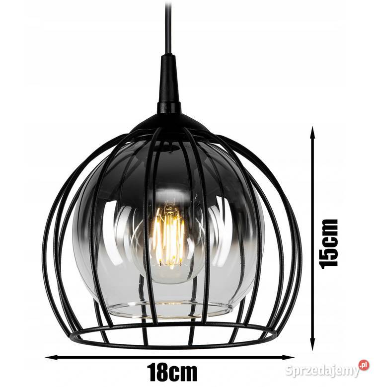 LAMPA WISZĄCA SUFITOWA szklana KULA LOFT Czarna podlaskie Choroszcz