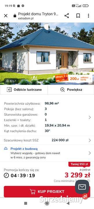 Projekt domu tryton 19zł/m2 lubelskie Niemce sprzedam