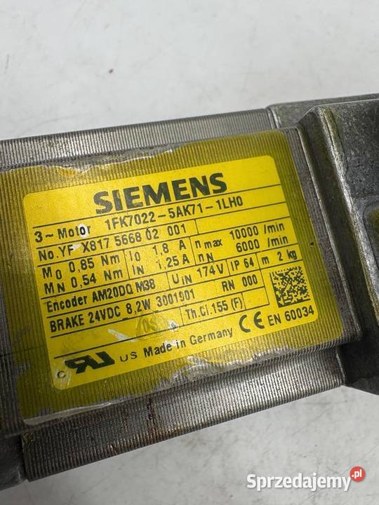 Siemens 1FK70225AK711LH0 Servomotor Warszawa sprzedam