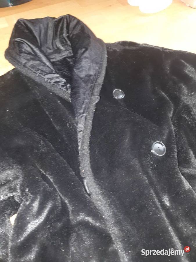 Płaszcz Futro Dwustronne XXL4XL czarny 464850 małopolskie Sidzina sprzedam