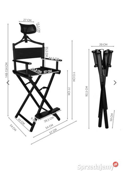 Krzesło kosmetyczne aluminiowe 20cm Legnica