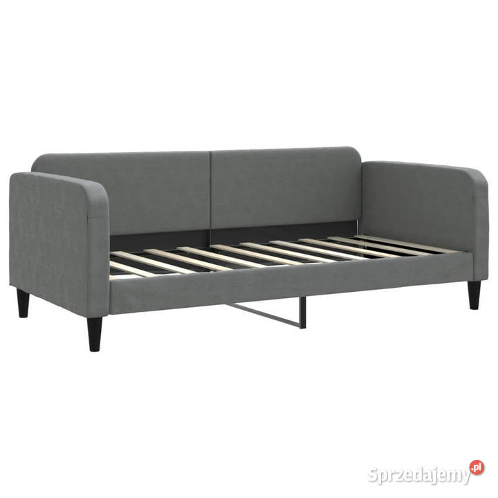 Sofa rozsuwana z szufladami ciemnoszara tkanina