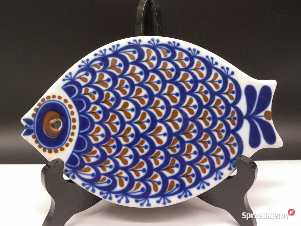 Podstawka Ryba Porsgrund Norway 1970 Projekt Porcelana i szkło Raszków