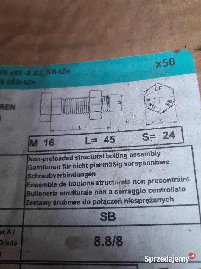 Śruby hv konstrukcyjne fi 16 20 24 30 różne Czajków