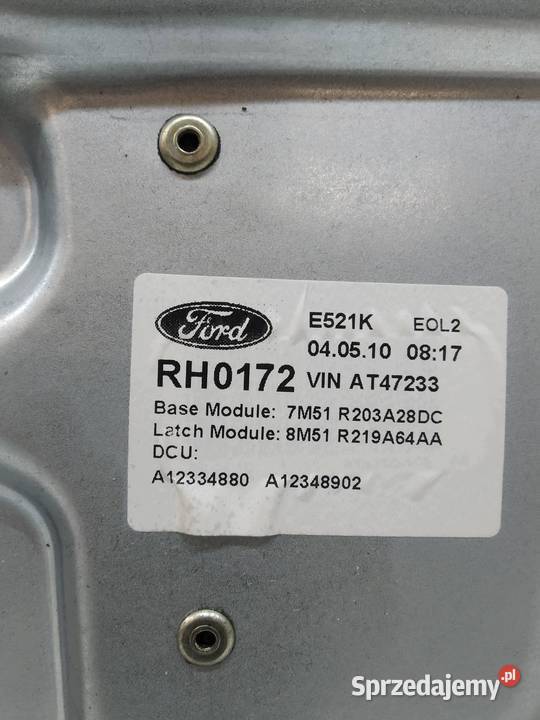 MECHANIZM SZYBY PRAWY PRZÓD 7M51R203A28DC Ford