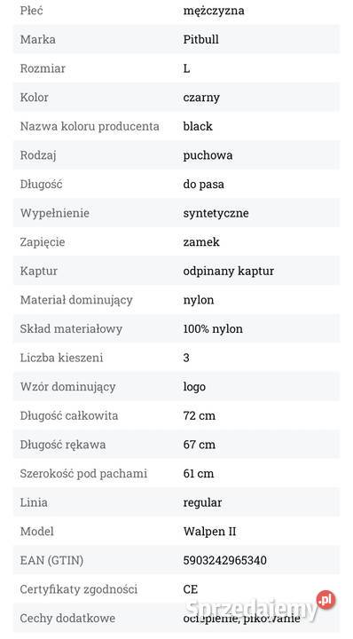 Kurtka zimowa męska Pitbull Lublin