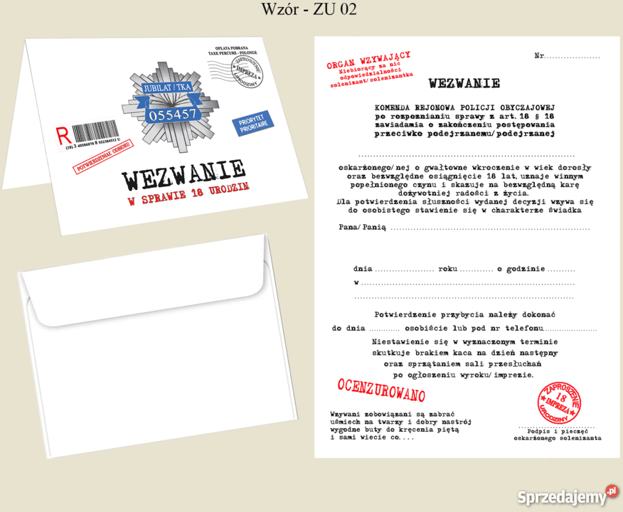 Zaproszenia Urodziny 18 30 40 50 Zawieszki śląskie Dąbrowa Górnicza