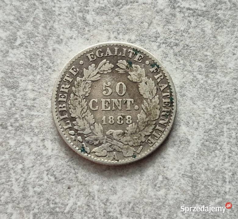 128 FRANCJA srebro 50 Centymów 1888 r A Numizmatyka łódzkie Wola Kruszyńska