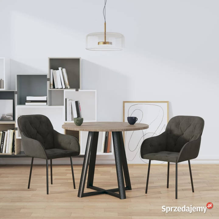 krzesła stołowe 2 ciemnoszare aksamitne WM344846 sprzedam
