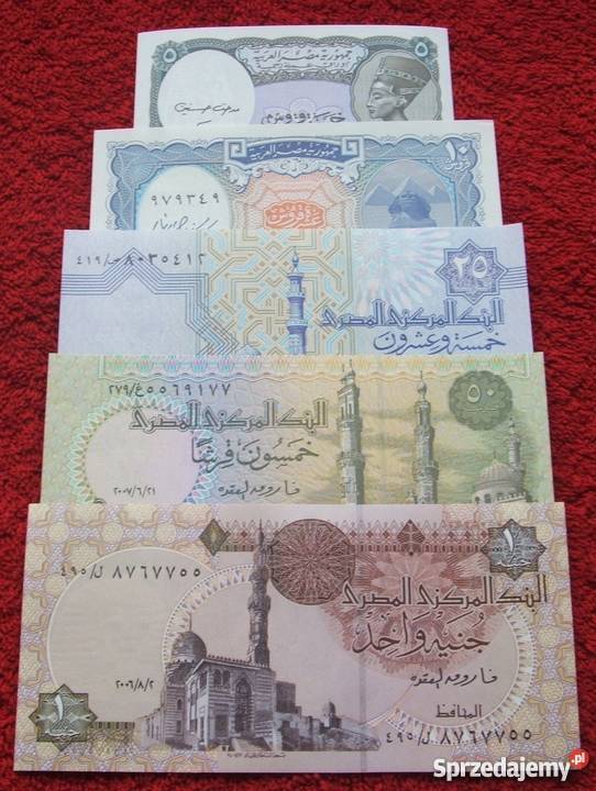 EGIPT Kolekcjonerskie Banknoty Zestaw 5 sztuk Katowice