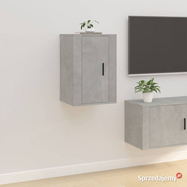 Wiszące szafki TV 2 szarość betonu 40x345x60 mazowieckie Warszawa