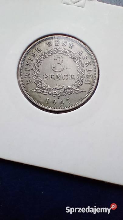 Stare monety 3 pens 1947 Brytyjska Afryka Lesko
