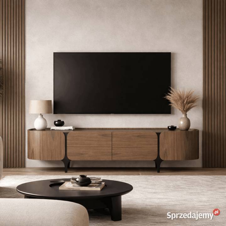 Szafka RTV loftowa Linea orzech włoski 200x50x55 Dom i Ogród
