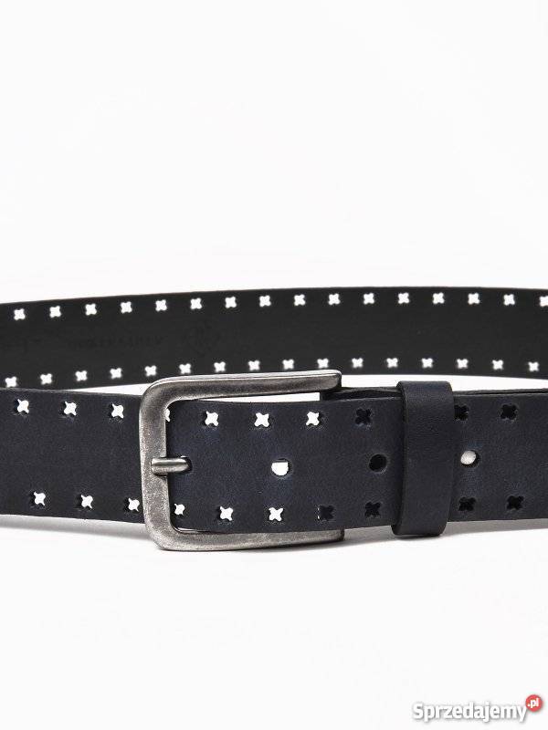 granatowy pasek męski Top Secret 100 skóra Dla mężczyzn Olkusz