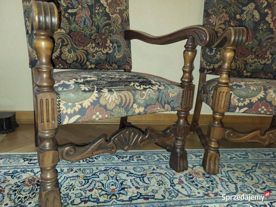 Krzesło fotel tron z podłokietnikami w stylu 100cm Sypniewo