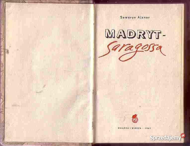 4938 MADRYT SARAGOSA SEWERYN AJZNER małopolskie sprzedam