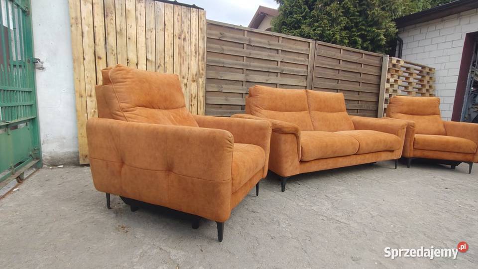 Komplet kanapa sofa 2 fotele funkcja spania Komplety wypoczynkowe