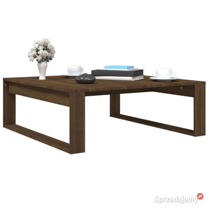 Stolik kawowy brązowy dąb 100x100x35 WM816001 Stoły Warszawa