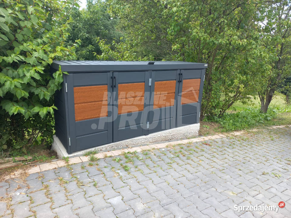 Zabudowa koszy na śmieci wiata śmietnikowa