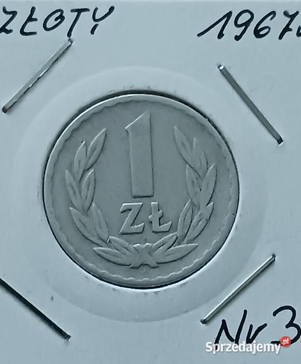 1 Złoty 1967 r 3 najniższy nakład super