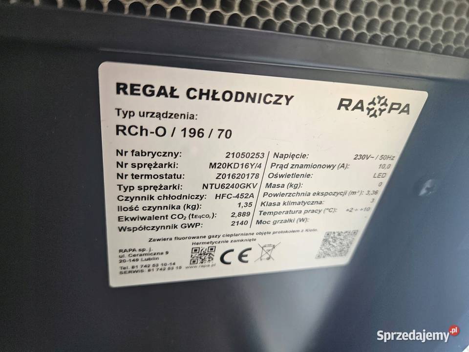 Regał chłodniczy otwarty bez drzwi Rapa RChO Góra