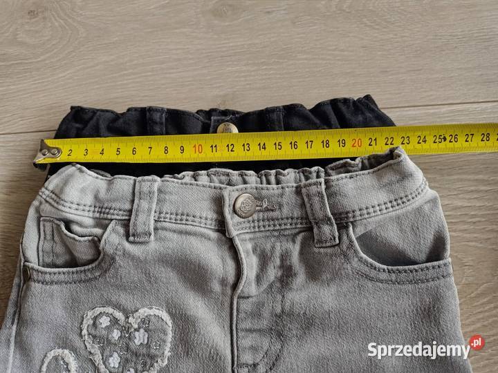 Spodnie jeansowe dziewczęce szare i czarne 92