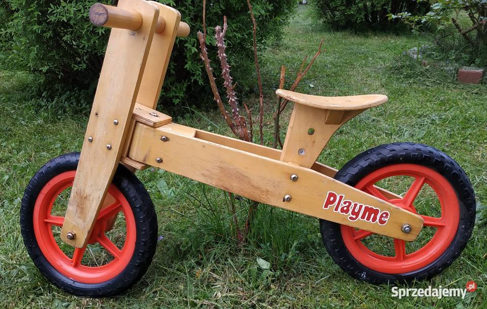 Rowerek biegowy drewniany na kołach 12" Knurów sprzedam