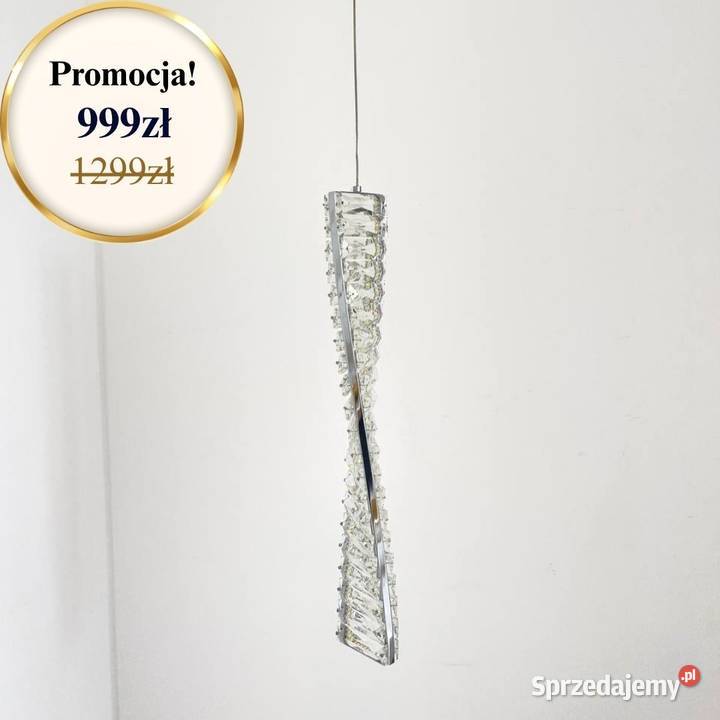 Żyrandol kryształowy srebrny glamour pojedyncza Lampy wiszące mazowieckie Warszawa