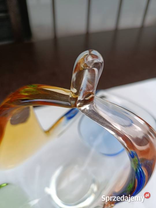 Koszyk szkło artystyczneProjRozinek Porcelana i szkło mazowieckie