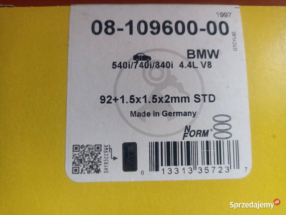 Pierścienie tłokowe Goetze BMW 540i740i840iX5 dolnośląskie Sieroszowice