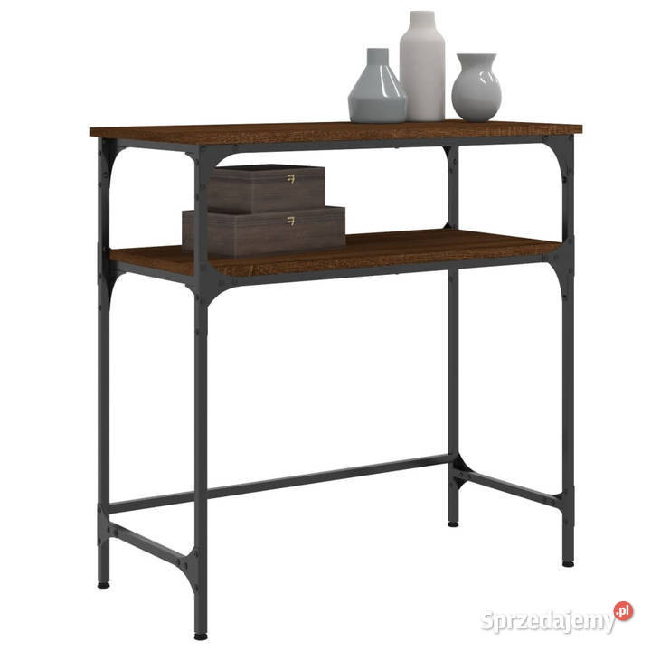 Stolik konsolowy brązowy dąb 75x355x75 WM834054 mazowieckie Warszawa