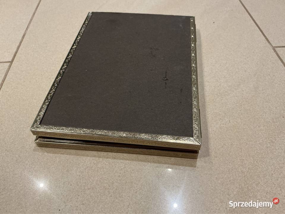 Ramka Złota Metalowa Podwójna Składana Vintage sprzedam