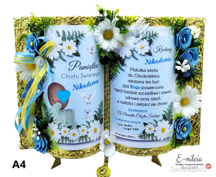 Pamiątka z okazji Chrztu Świętego w formie Pozostałe Zielona Góra sprzedam