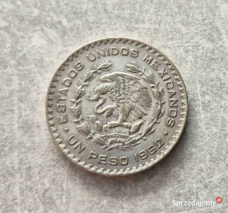447 MEKSYK srebro 1 Peso 1962 r