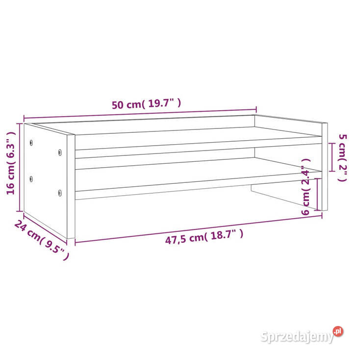 Podstawka na monitor szara 50x24x16 lite drewno Warszawa