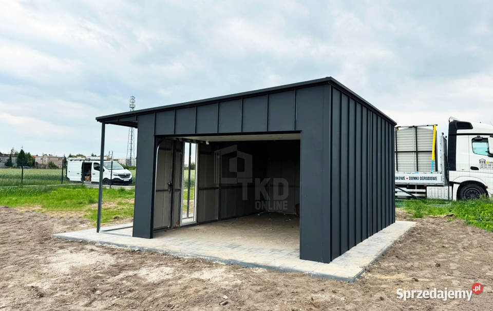 Garaz blaszany 4x6 m wiata 1m brama segmentowa blacha warmińsko-mazurskie