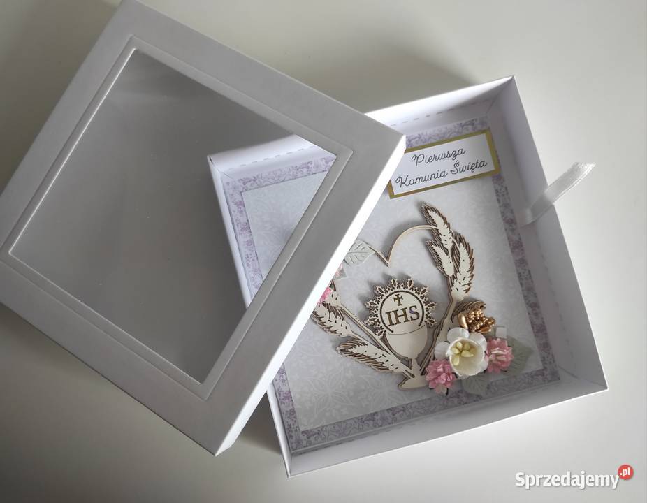 Kartka ręcznie robiona na Komunię Świętą z sprzedam