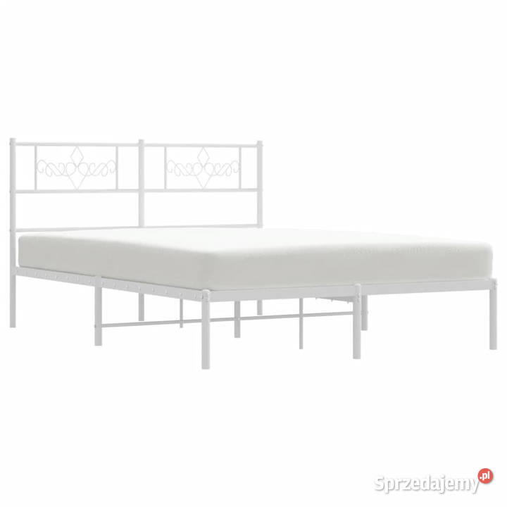 Łóżko Metalowe Białe Rama Łóżka Ze Stelażem 90cm Warszawa