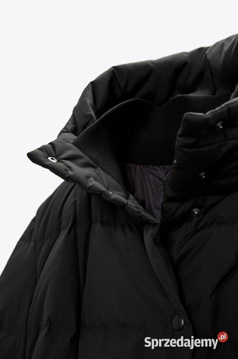 Długi puchowy płaszcz z paskiem Zara XS Sosnowiec sprzedam