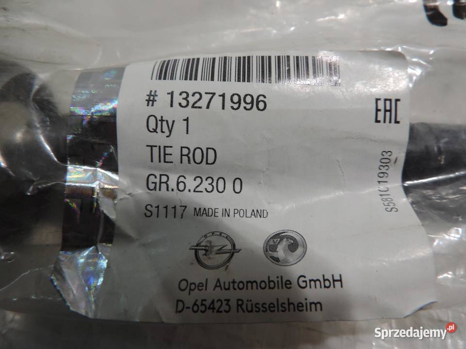 DRĄŻEK KIEROWNICZY OPEL INSIGNIA A 13271996 NOWY