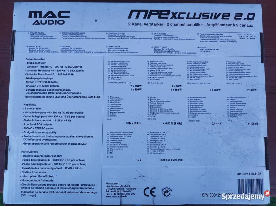Wzmacniacz Mac Audio 500 wat Łask