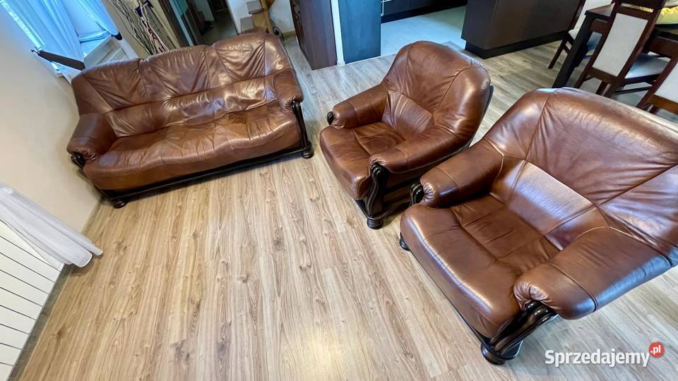Komplet mebli skórzanych Stan Dwa fotele i podkarpackie Rzeszów