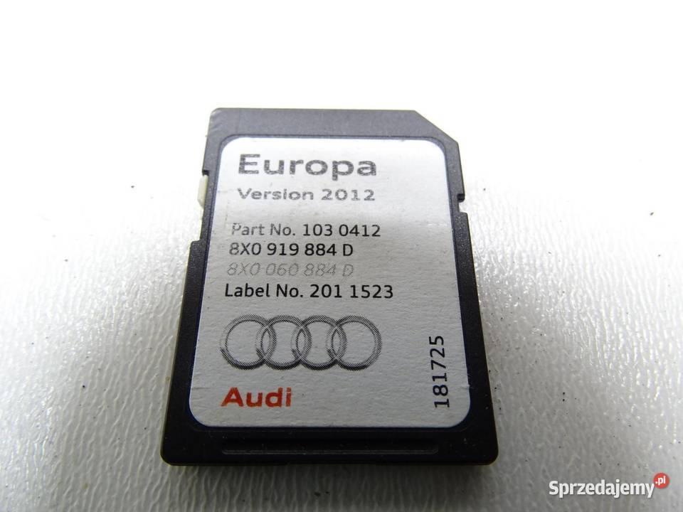 KARTA SD NAVI NAWIGACJI EUROPA 8X0919884D AUDI
