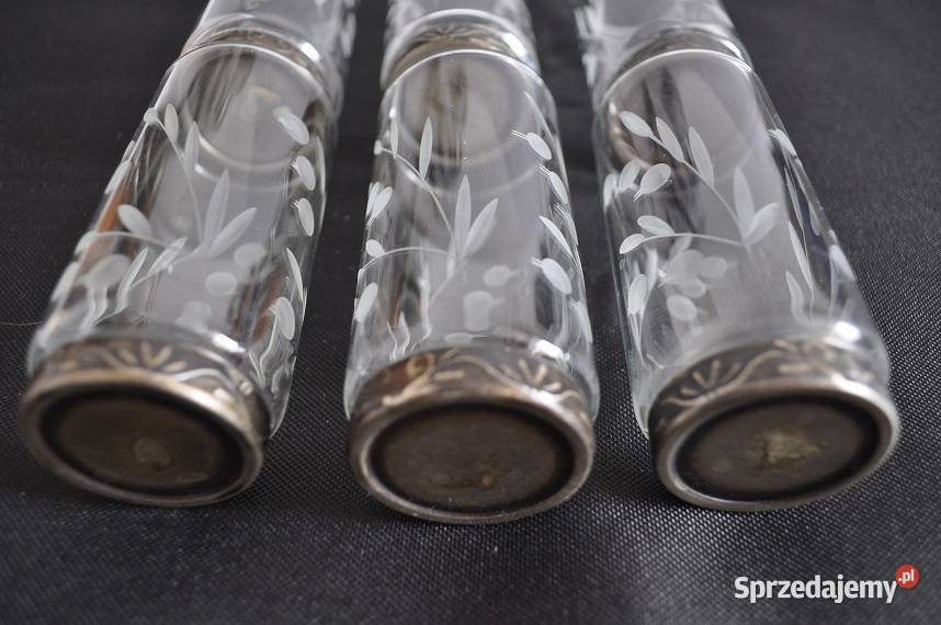 kryształowe literatki z platerowanym spodem Warszawa