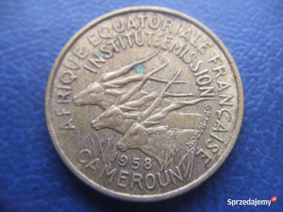 Stare monety 25 frank 1958 Afryka Równikowa Lesko sprzedam