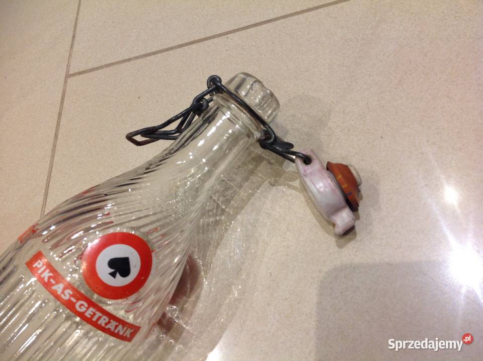 Stara Butelka Szklana z Porcelanką poj 05 L Kolekcje Nowa Sól sprzedam