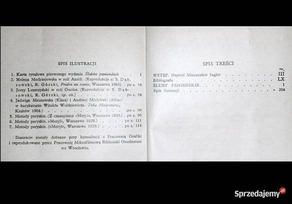 Śluby panieńskie Aleksander Fredro sprzedam