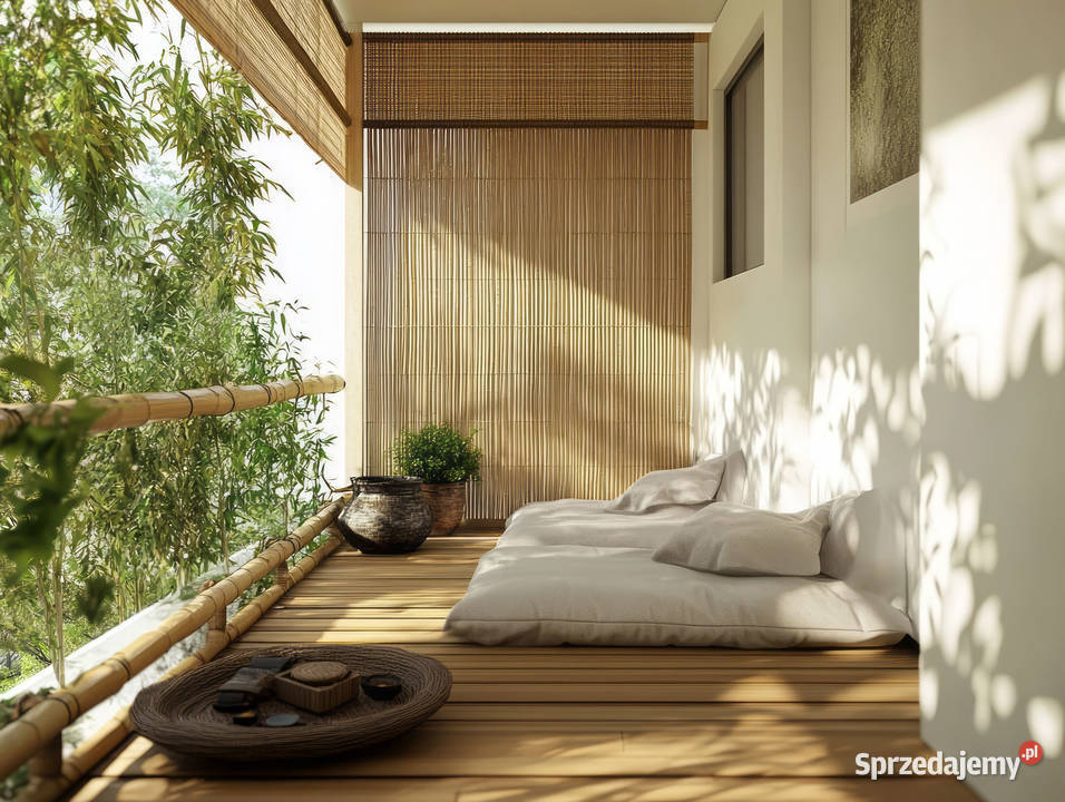 Dwustronna mata bambusowa 150x500 na balkon